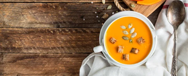 Purée de soupe de citrouille — Photo