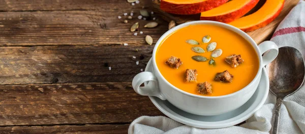 Purée de soupe de citrouille — Photo