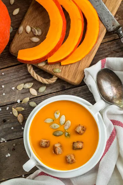 Purê de sopa de abóbora — Fotografia de Stock