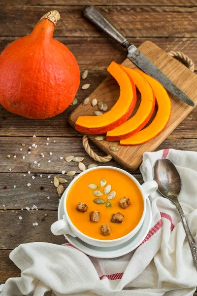 Purée de soupe de citrouille — Photo