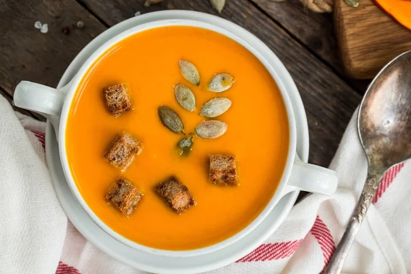 Purée de soupe de citrouille — Photo