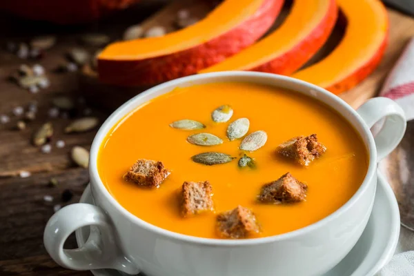 Purée de soupe de citrouille — Photo