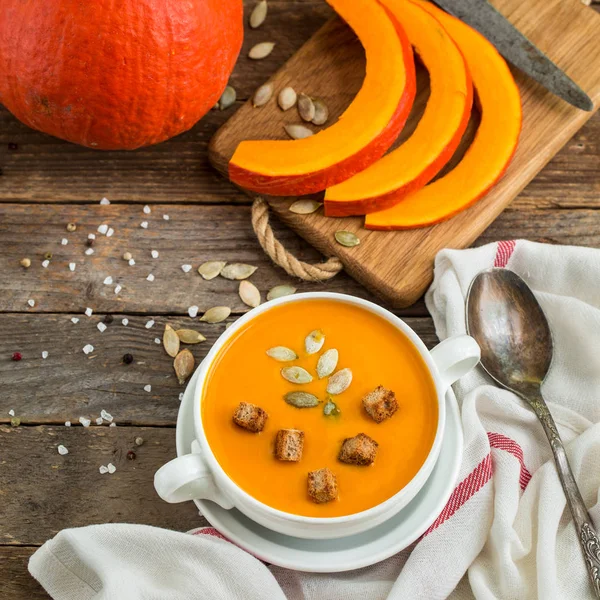 Purée de soupe de citrouille — Photo