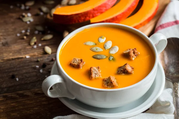 Purée de soupe de citrouille — Photo