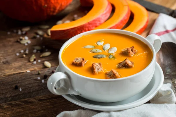 Purée de soupe de citrouille — Photo