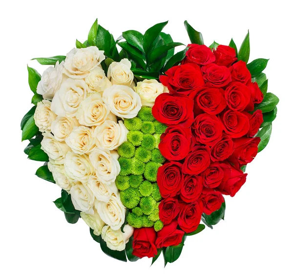 Bouquet a forma di cuore di rose rosse Immagine Stock