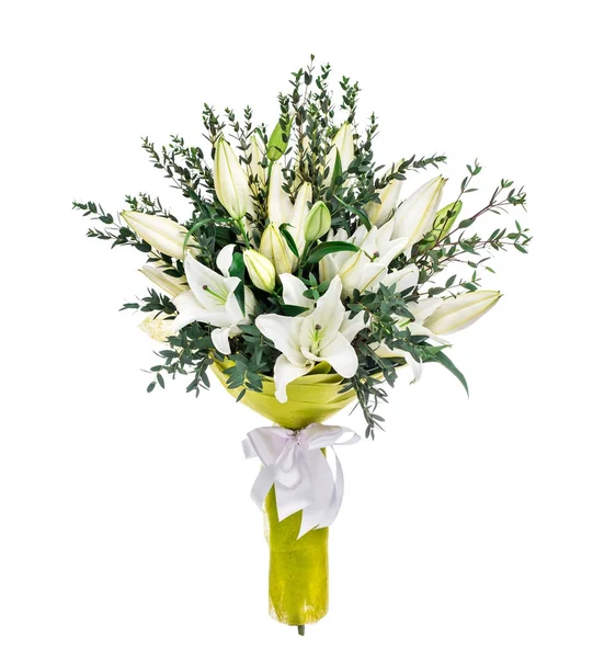 Bouquet Lilly no fundo branco — Fotografia de Stock