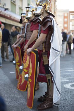 VALENCIA, İspanya - 8 Nisan 2012: Valencia Marinera Kutsal Haftası şöleni sırasında 