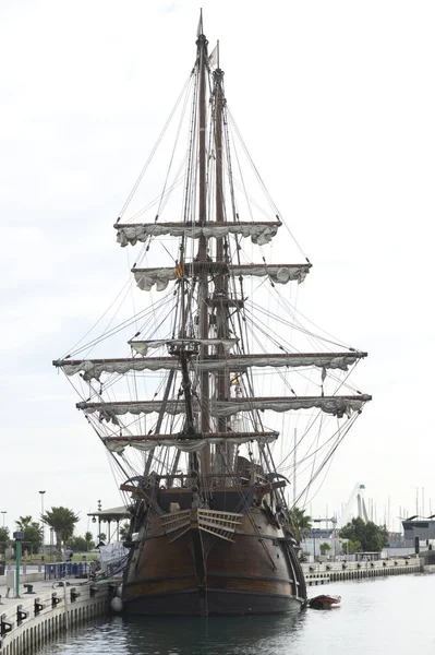 Valencia Spain September 2012 Replica Spanish Galleon Pepa Its Visit — Stock Photo, Image