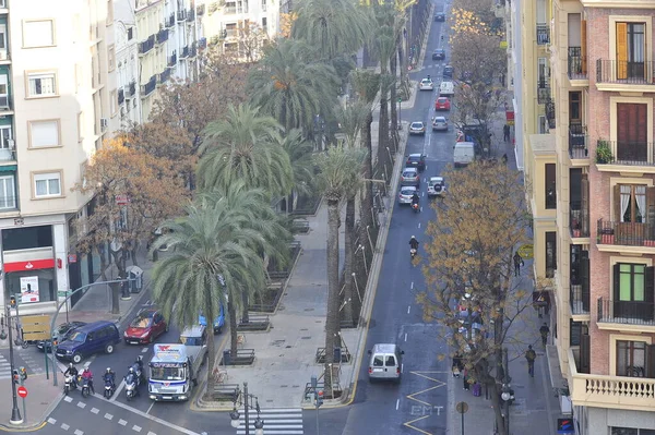 Valencia España Febrero 2011 Vista Elevada Avenida Del Puerto Valencia — Foto de Stock