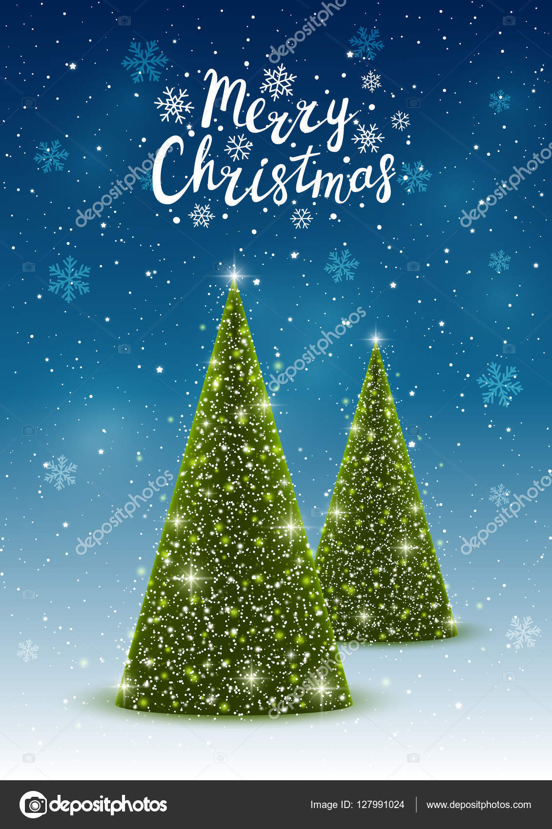 Christmas trees on night background Stock Vector Image by ©Huhli13  #127991024