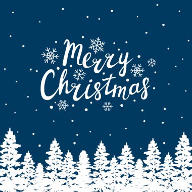 Noel ağaçları ile tebrik kartı