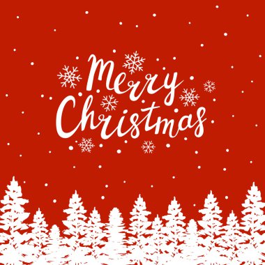 Noel ağaçları ile tebrik kartı