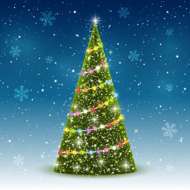 akşam arka plan üzerinde Noel ağacı
