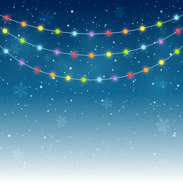 Luz de Natal no fundo estrelado —  Vetores de Stock