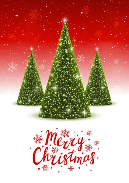 Vánoční stromky na červeném pozadí — Stockový vektor