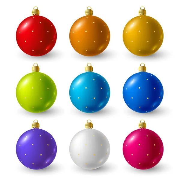 Bolas de Navidad de color — Vector de stock