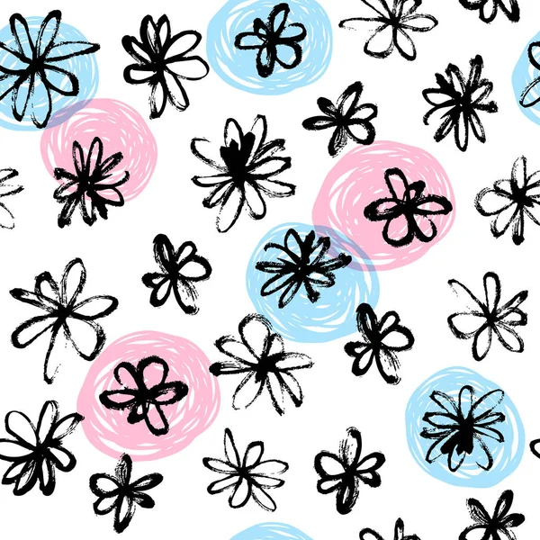 Hand drawn flowers — Stock Vector