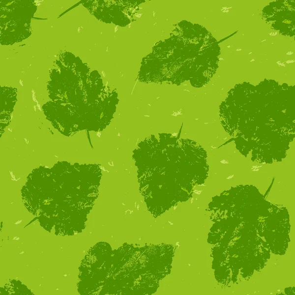 Nahtloses Muster mit Lackabdrücken von Blättern — Stockvektor