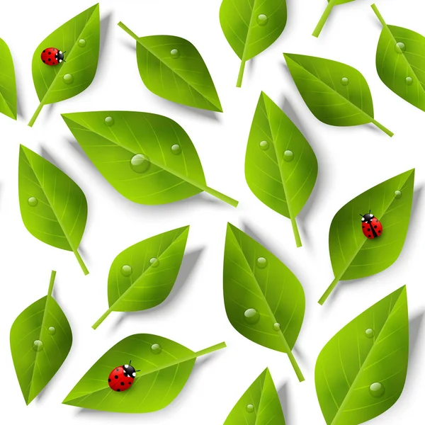 Motif avec feuilles vertes — Image vectorielle
