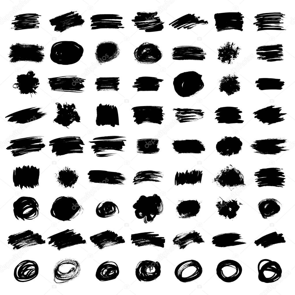 Set of black paint splashes