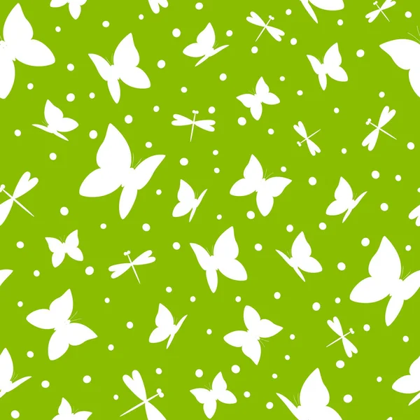 Modèle sans couture avec des papillons ornés — Image vectorielle