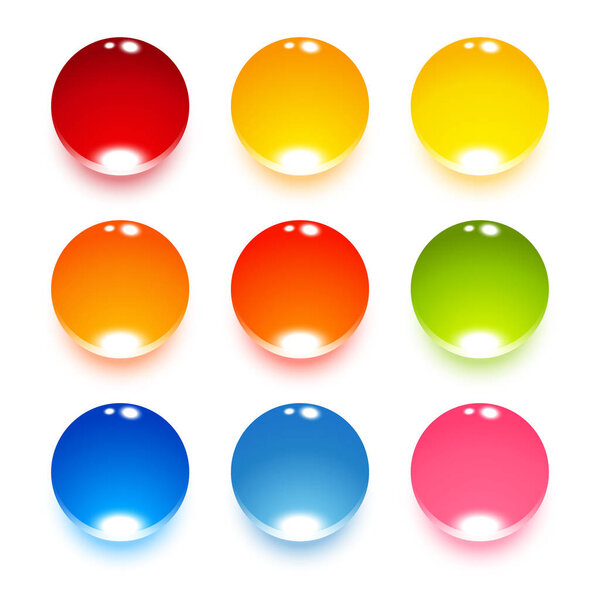 Set of color glossy balls
