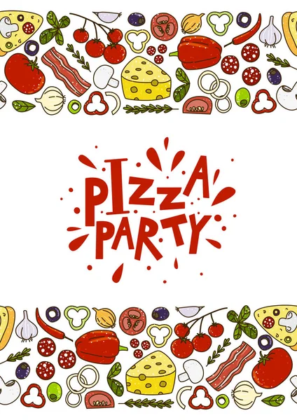 Pizzaparty-Banner — Stockvektor