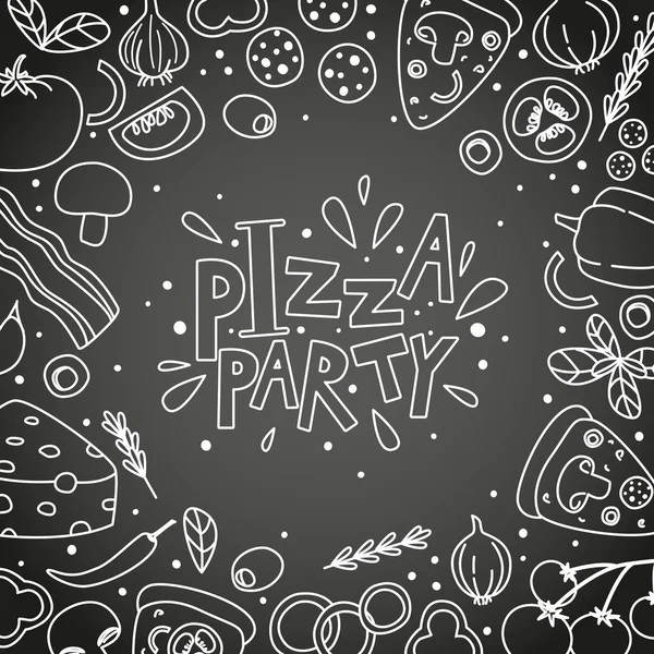 Pizza festa fundo —  Vetores de Stock