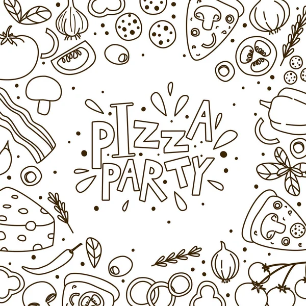 Pizza party tło — Wektor stockowy