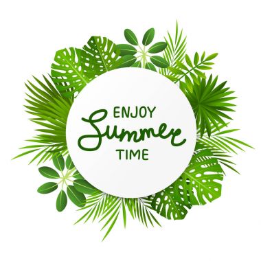 Tropikal yaprak yaz arka plan 