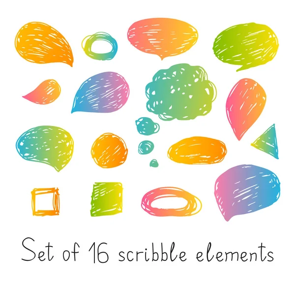 Set of scribble elements — Stock Vector