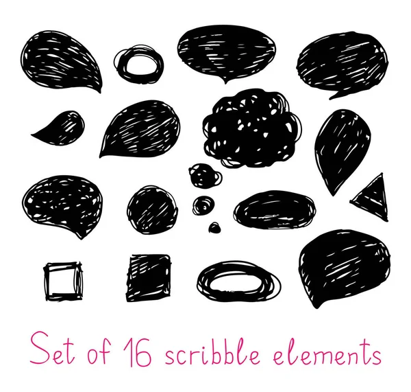 Set of scribble elements — Stock Vector