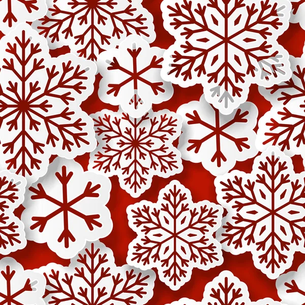 Modèle avec des flocons de neige en papier — Image vectorielle