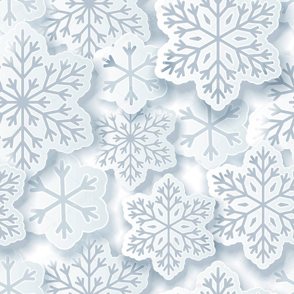 pattern with paper snowflakes 