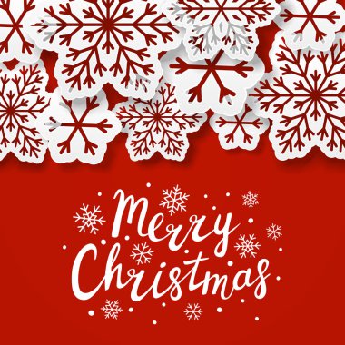 Kağıt kar taneleri ile Noel arka plan