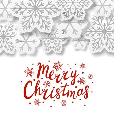 Kağıt kar taneleri ile Noel arka plan