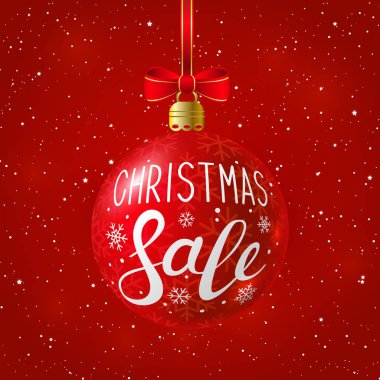 Kırmızı arka planda noel topu