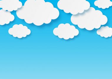 Kağıt bulutlar mavi  