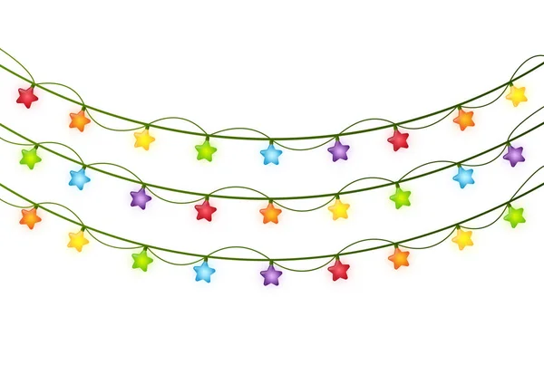 カラフルなクリスマスの花輪 — ストックベクタ