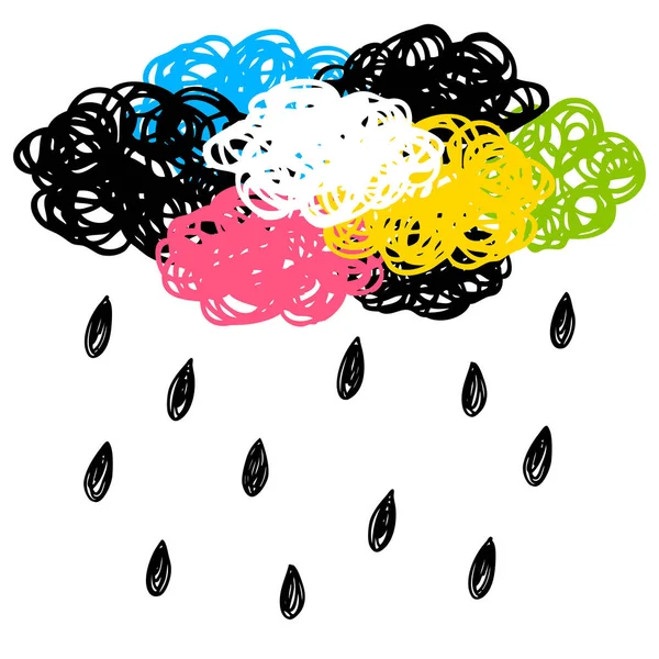 Scribble 云与雨 — 图库矢量图片