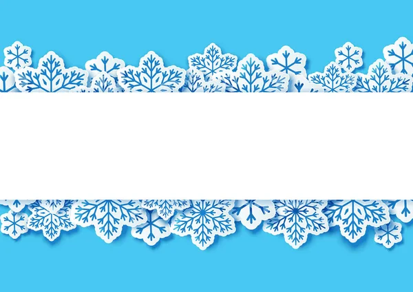 Paper snowflakes border — Stock Vector