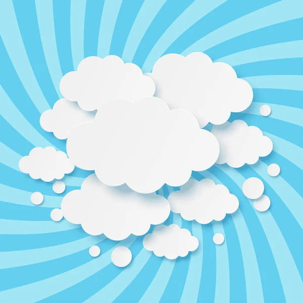 Nubes sobre fondo azul — Vector de stock