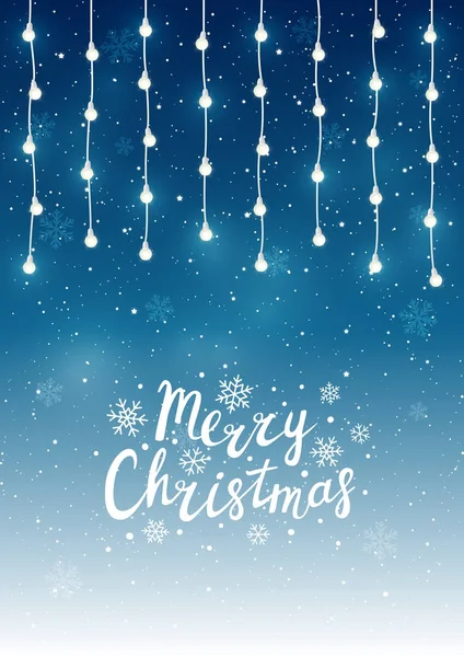 Ampoules de Noël sur ciel étoilé — Image vectorielle