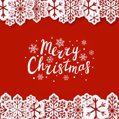 Kağıt kar taneleri ile Noel arka plan