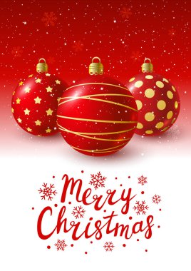 Noel topları ile tebrik kartı