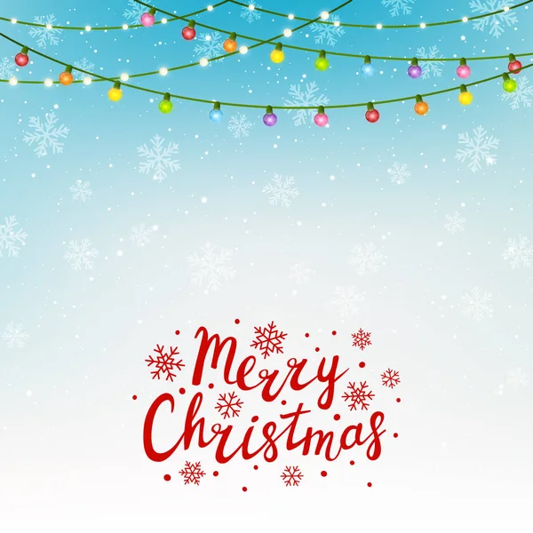 Christmas card with fairylights — Stock Vector