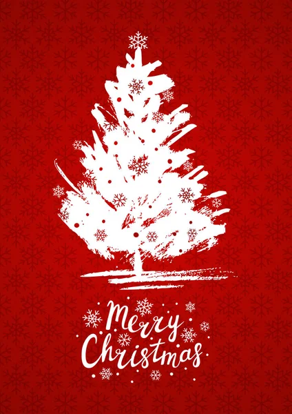 Ευχετήρια κάρτα με χριστουγεννιάτικο δέντρο — Διανυσματικό Αρχείο