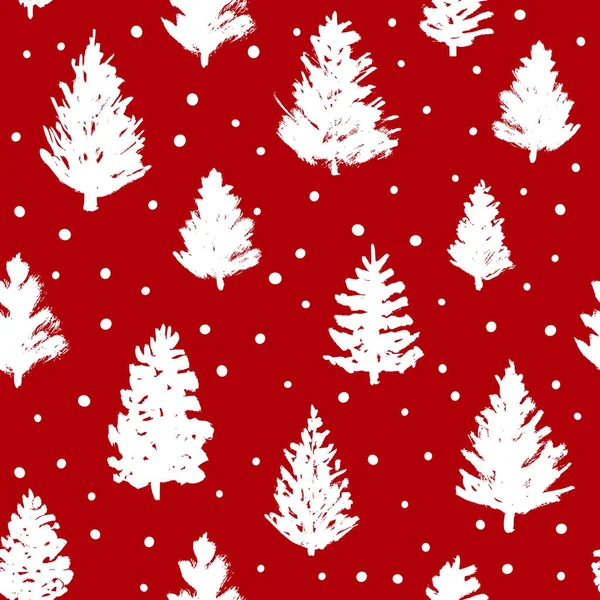 Modèle sans couture avec arbre de Noël — Image vectorielle