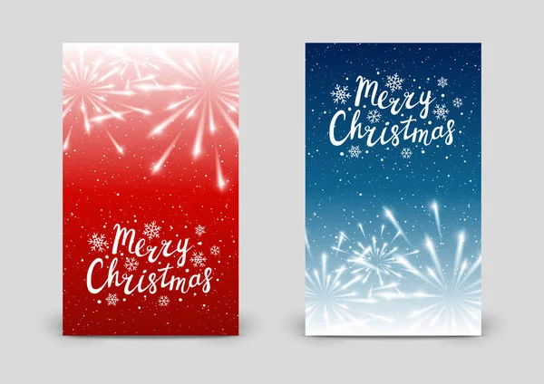 Banners met kerst vuurwerk — Stockvector